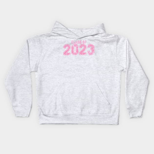 Varsity Pink Class of 2023 Kids Hoodie by Jitterfly